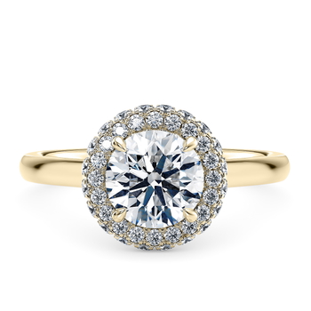 Cassia in Yellow Gold set with a Round cut diamond.