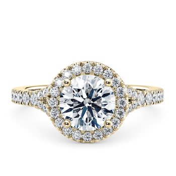 Battersea in Yellow Gold set with a Round cut diamond.
