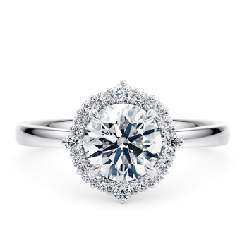 Esther Halo in White Gold set with a Round cut diamond.