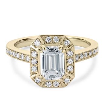 Zelda in Żółte złoto set with a Szmaragd cut diament.