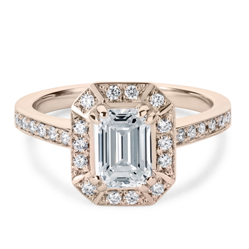 Zelda in Różowe złoto set with a Szmaragd cut diament.
