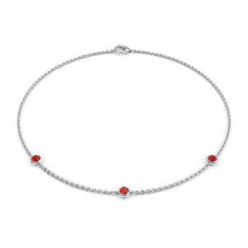 January Birthstone Bracelet - 3 stone in White Gold (9k)