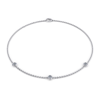 April Birthstone Bracelet - 3 stone in White Gold (9k)