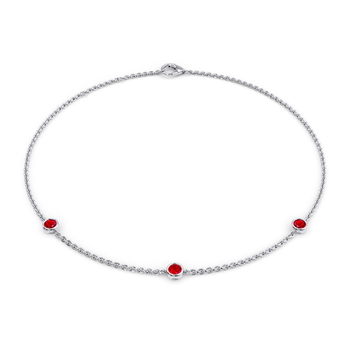 July Birthstone Bracelet - 3 stone in White Gold (9k)