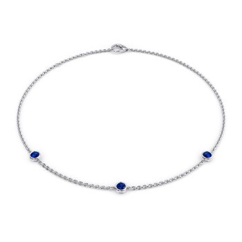 September Birthstone Bracelet - 3 stone in White Gold (9k)