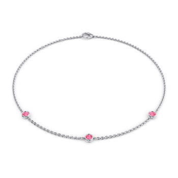 October Birthstone Bracelet  - 3 stone in White Gold (9k)