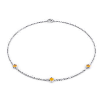 November Birthstone Bracelet - 3 stone in White Gold (9k)