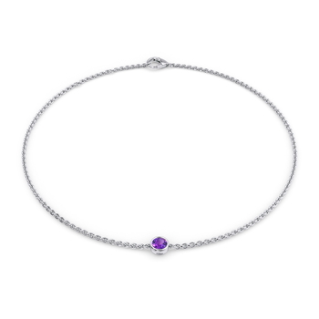 February Birthstone Bracelet - 1 Stone in White Gold (9k)