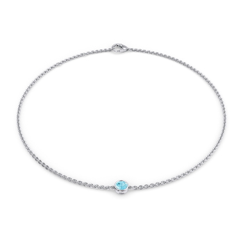 March Birthstone Bracelet - 1 Stone in White Gold (9k)