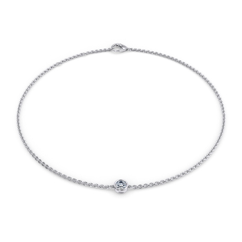 April Birthstone Bracelet - 1 stone in White Gold (9k)