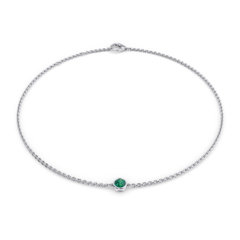 June Birthstone Bracelet - 1 stone in White Gold (9k)