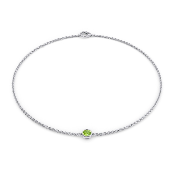 August Birthstone Bracelet - 1 stone in White Gold (9k)