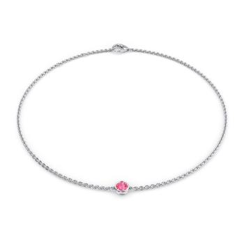 October Birthstone Bracelet - 1 stone in White Gold (9k)