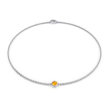 November Birthstone Bracelet - 1 stone in White Gold (9k)