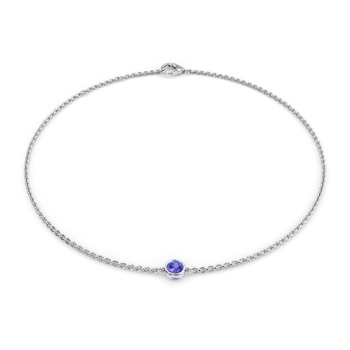 December Birthstone Bracelet - 1 stone in White Gold (9k)