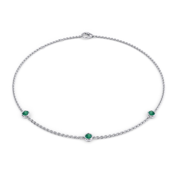 June Birthstone Bracelet - 3 stone in White Gold (9k)