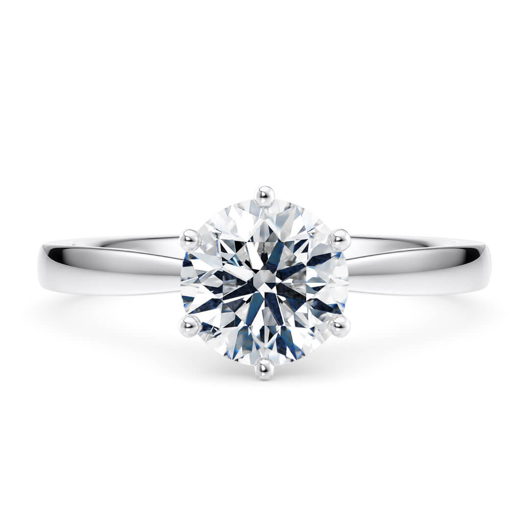 Engagement Ring in White Gold (9k) with Round 0.20ct F SI1 diamond
