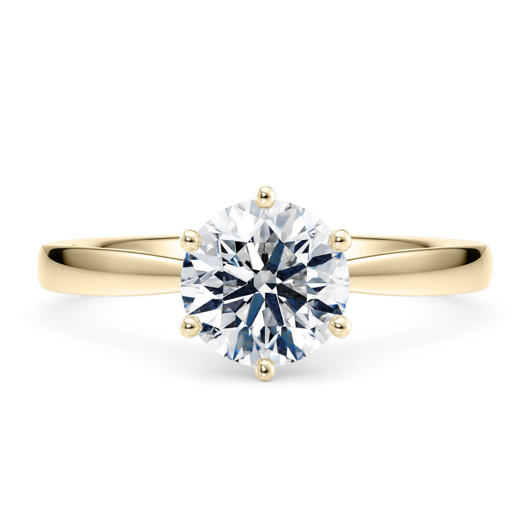 Engagement Ring in Yellow Gold (9k) with Round 0.20ct F SI1 diamond