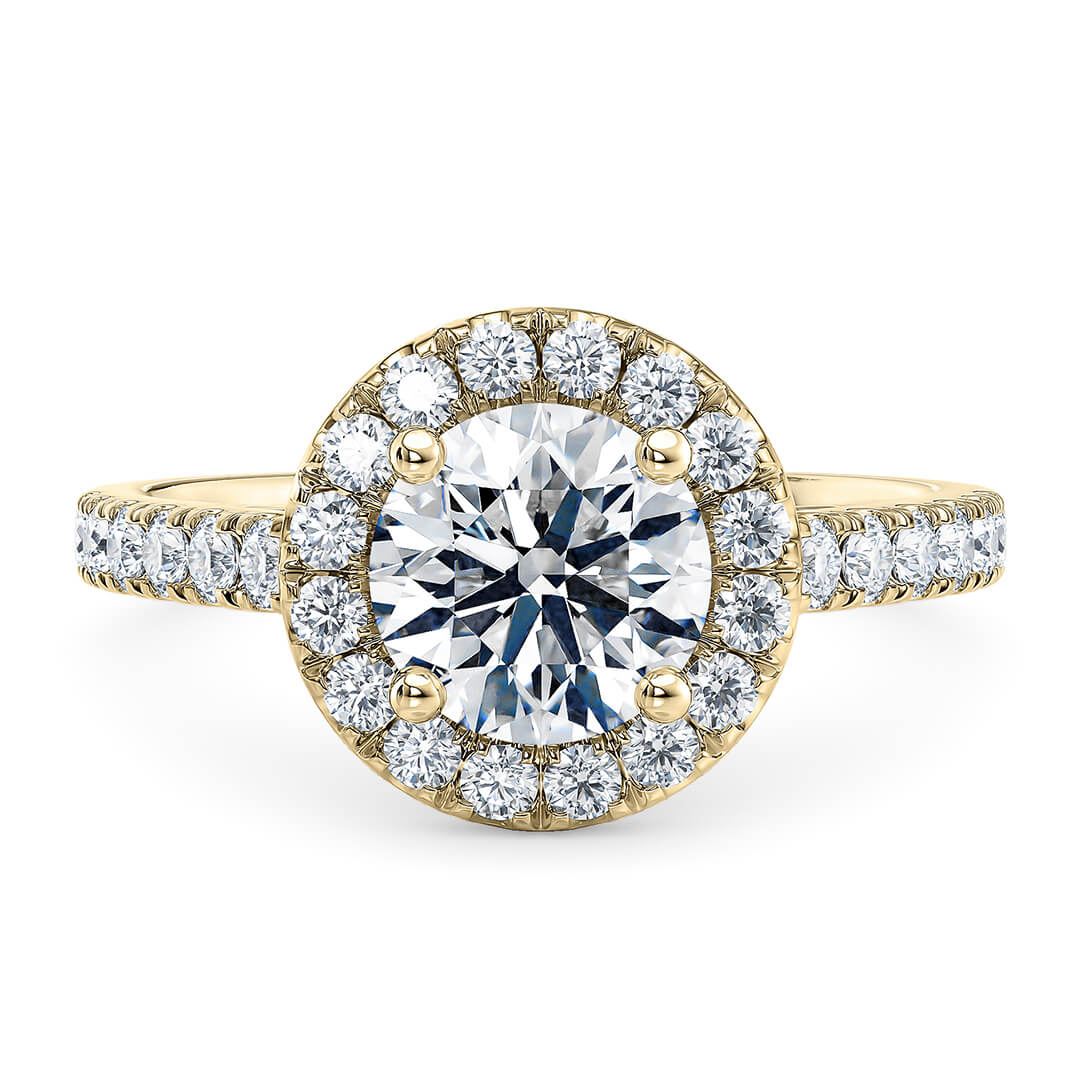 Engagement Ring in Yellow Gold (18k) with Round 0.91ct D VS1 Lab-Grown diamond