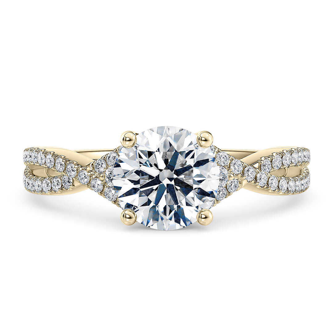 Diamond Ring – Yellow Gold (18k) with Round Cut Diamond (0.81ct)