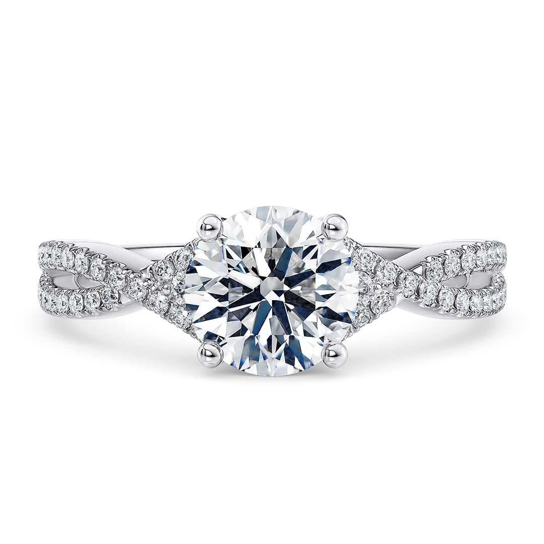 Diamond Ring - White Gold (18k) with Round Cut Diamond (0.40ct)
