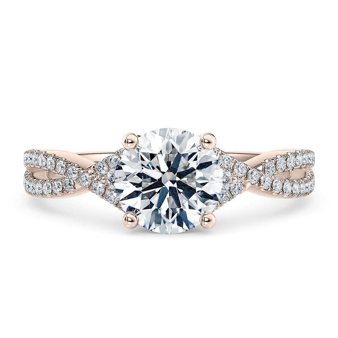 Diamond Ring – Rose Gold (18k) with Round Cut Diamond (0.21ct)