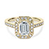 Yellow Gold Zelda Halo Engagement Rings