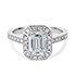 White Gold Zelda Halo Engagement Rings