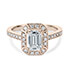 Rose Gold Zelda Halo Engagement Rings