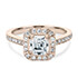 Rose Gold Zelda Halo Engagement Rings
