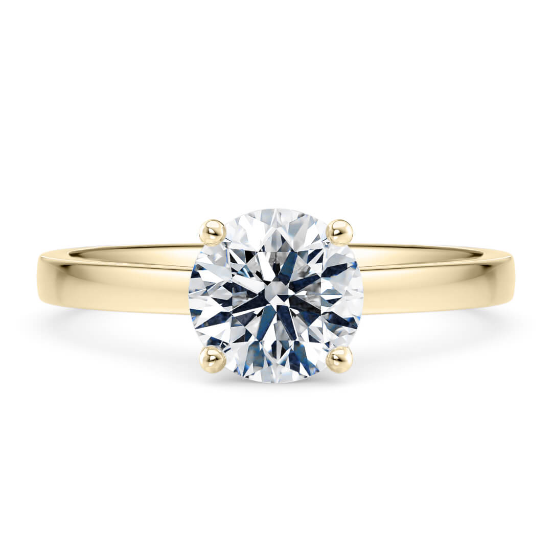 Diamond Ring – Yellow Gold (18k) with Round Cut Diamond (0.31ct)