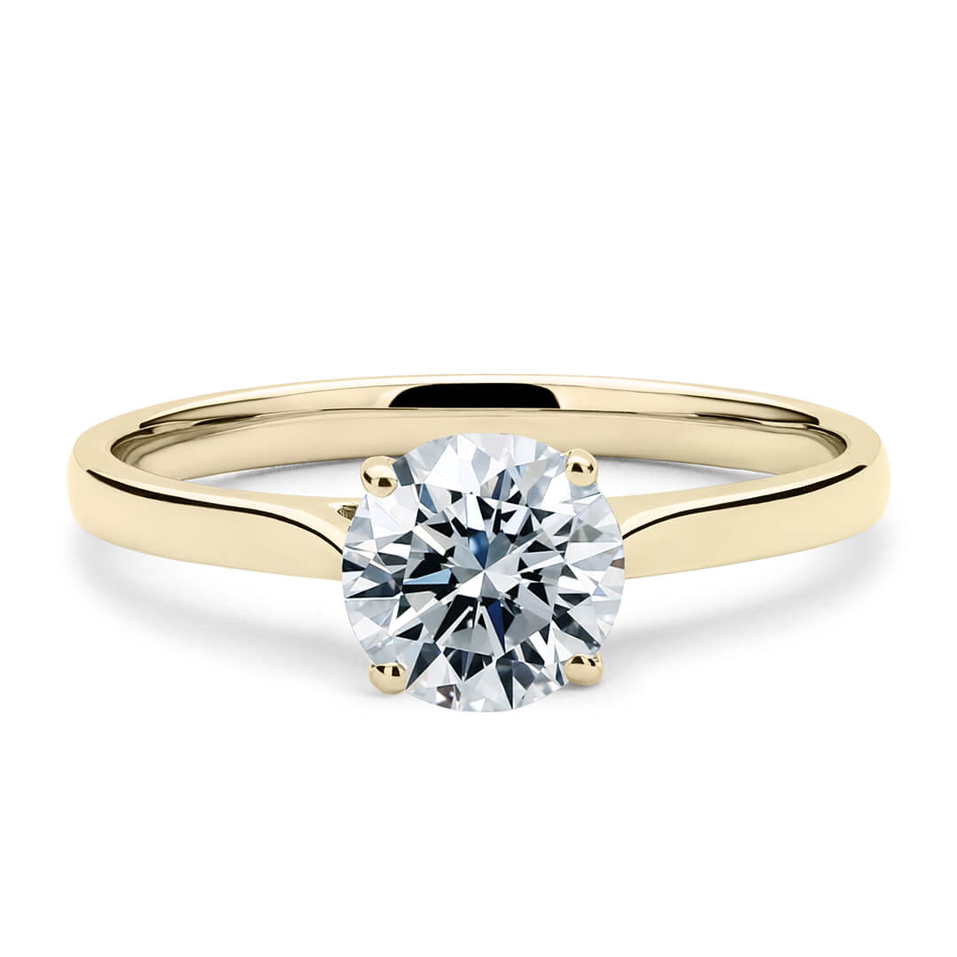 Engagement Ring in Yellow Gold (9k) with Round 0.20ct F SI1 diamond
