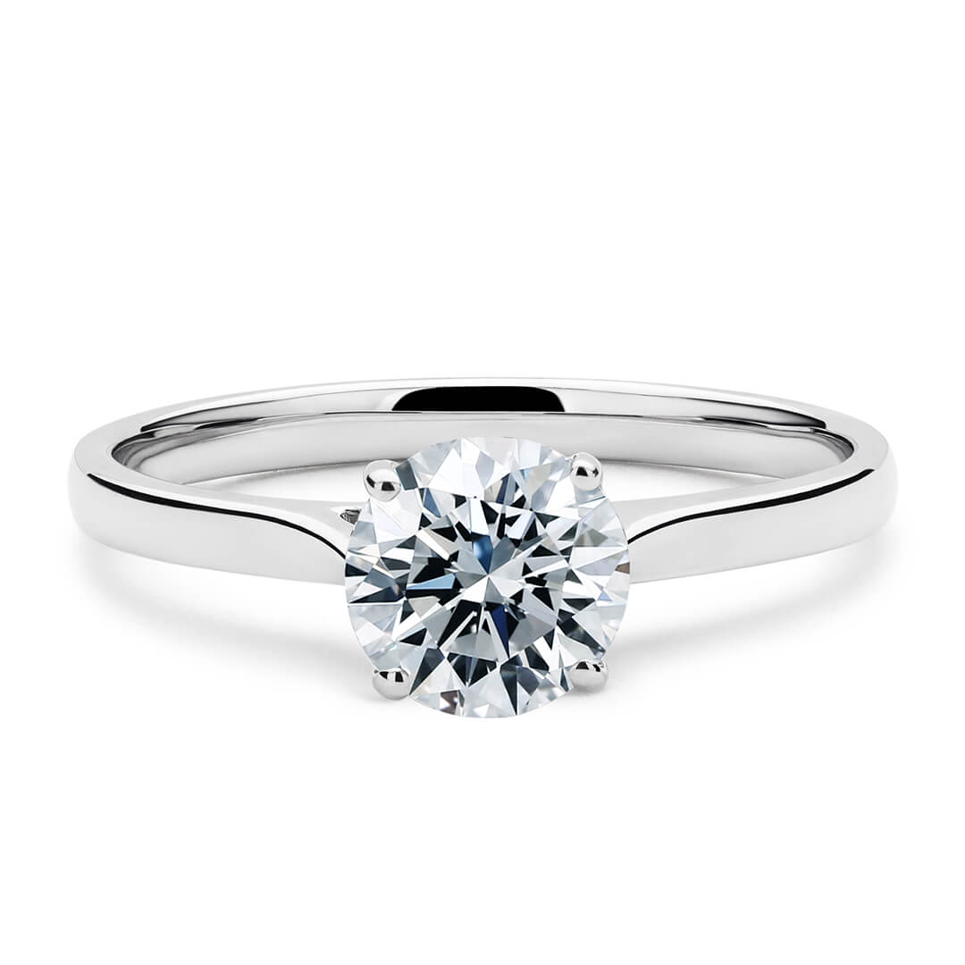 Engagement Ring in White Gold (9k) with Round 1.53ct K SI1 diamond