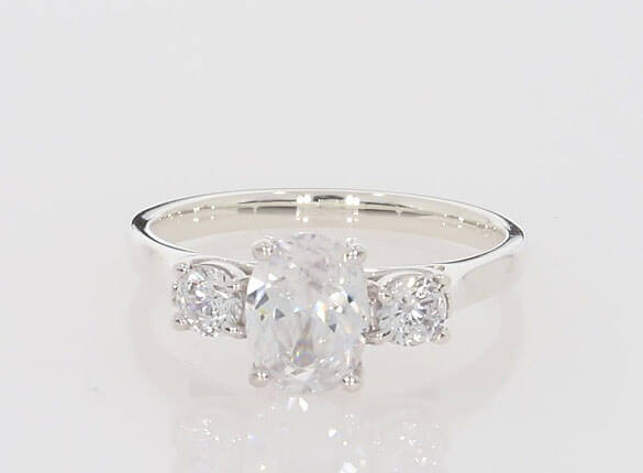 Roma Oval Trilogy Engagement Ring