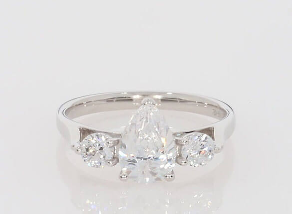 Roma Pear Trilogy Engagement Ring