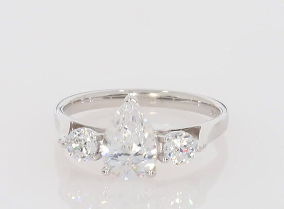 Roma Pear Trilogy Engagement Ring