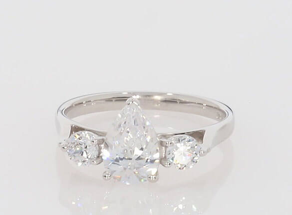 Roma Pear Trilogy Engagement Ring
