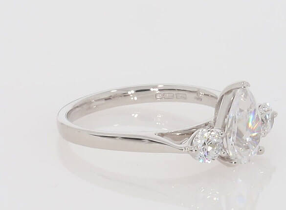 Roma Pear Trilogy Engagement Ring