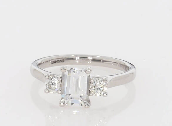 Roma Emerald Trilogy Engagement Ring