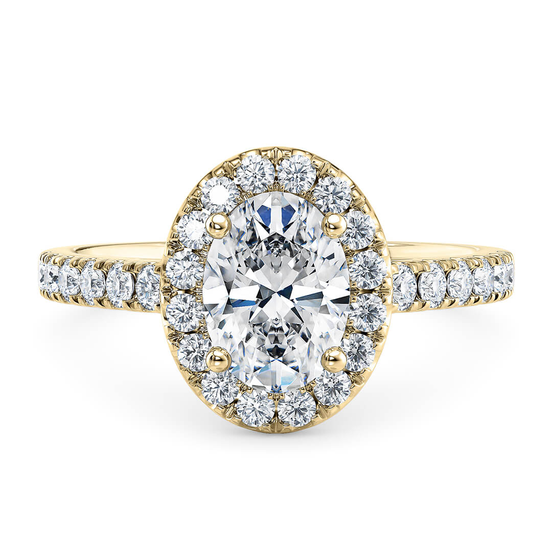 Diamond Ring – Yellow Gold (18k) with Oval Cut Diamond (0.40ct)