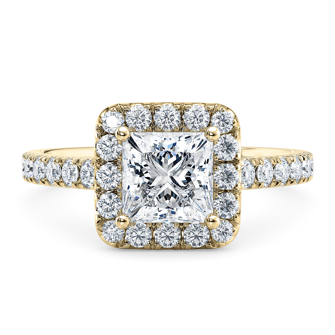 Engagement Ring – Yellow Gold (18k) with Princess Cut Diamond (0.50ct)