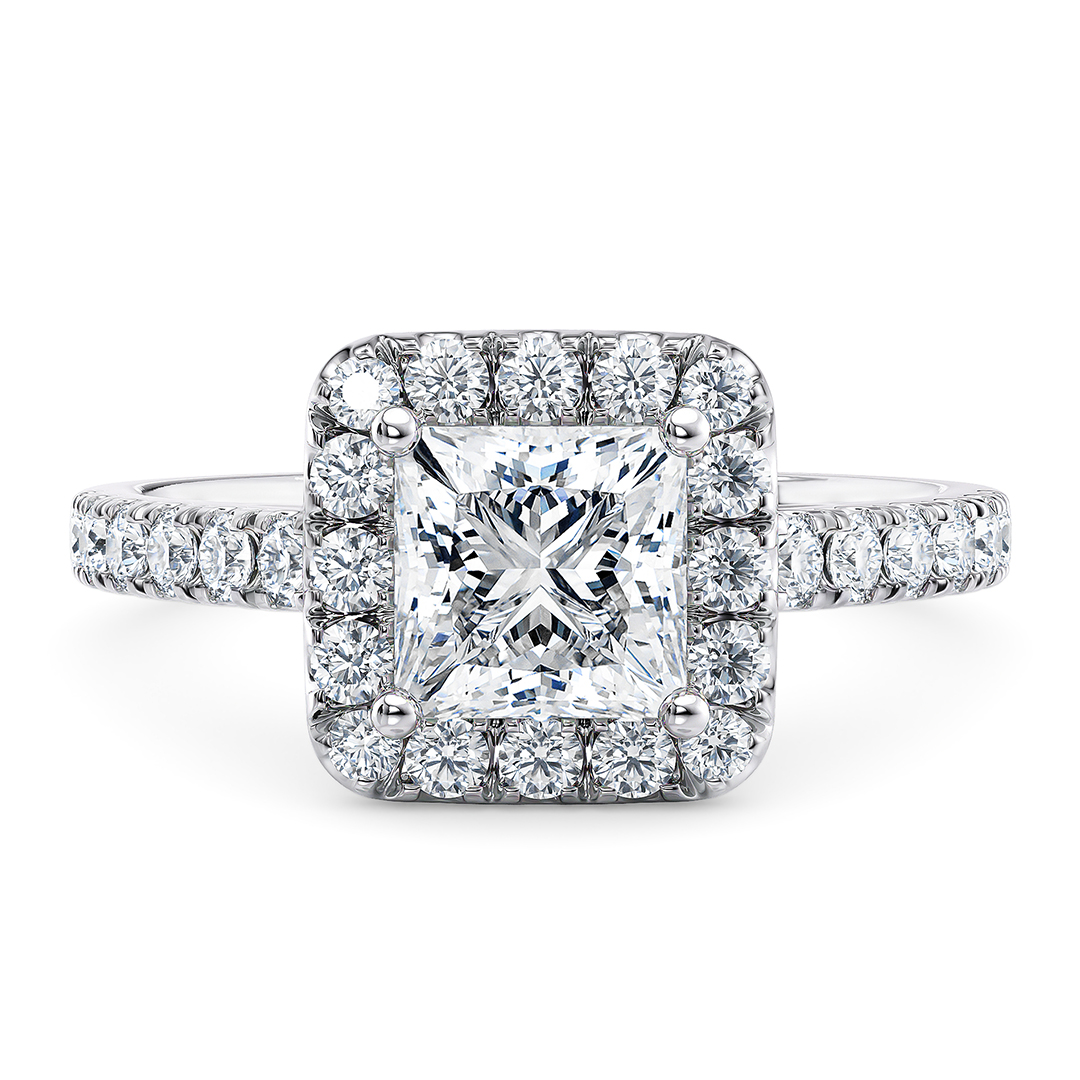 Engagement Ring - Platinum (950) with Princess Cut Diamond (0.50ct)