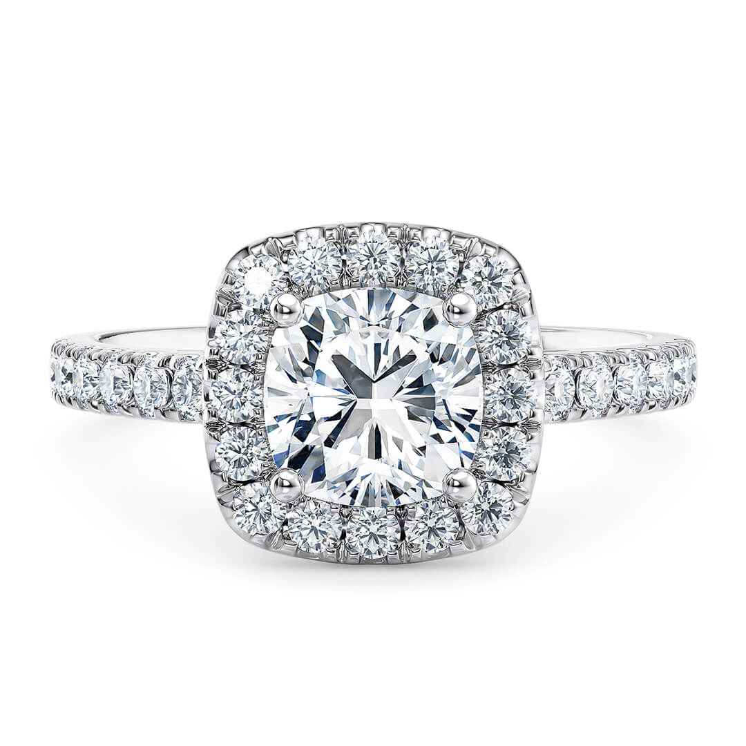Diamond Ring - Platinum (950) with Cushion Cut Diamond (0.80ct)