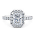 Medici Radiant Diamond Halo Engagement Ring