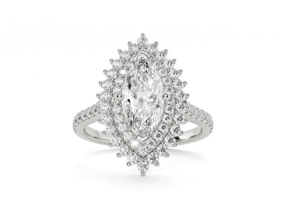 Marquise halo diamond ring discount