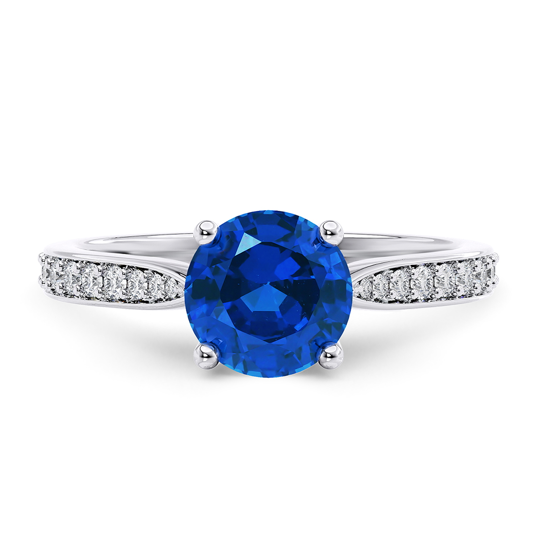 Anello di fidanzamento in Platino (950) con Rotondo 1.09 ct diamante di colore N/A e purezza tipo Gemstone