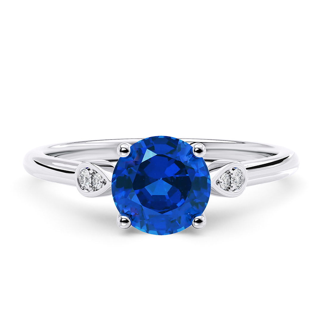 Engagement Ring in Platinum (950) with Round 1.14ct Sapphire