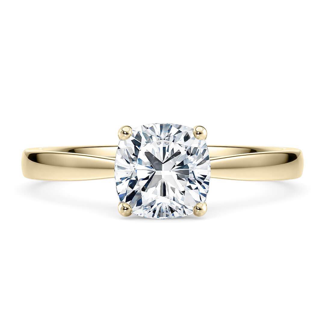 Diamond Ring – Yellow Gold (18k) with Cushion Cut Diamond (0.31ct)