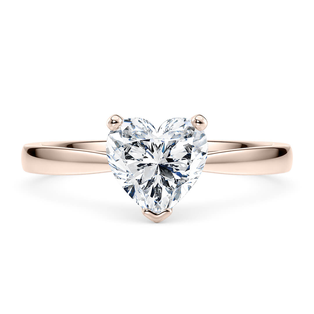 Diamond Ring – Rose Gold (18k) with Heart Cut Diamond (0.56ct)