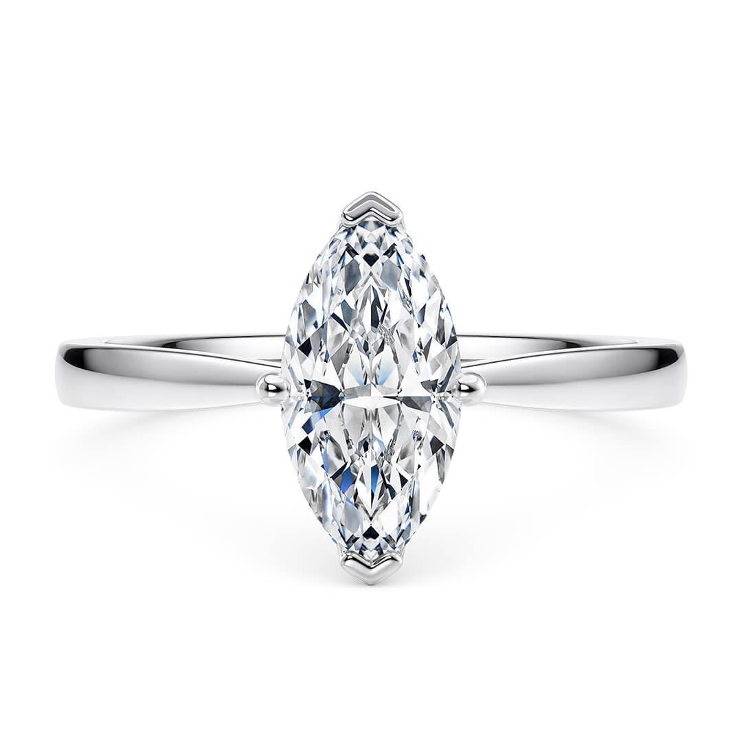 Engagement Ring in Platinum (950) with Marquise 0.85ct E SI1 Lab-Grown diamond